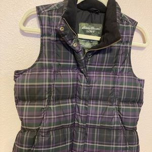 Eddie Bauer Down Plaid Vest